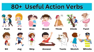 80+ Action Verbs | English vocabulary for kids | learn English #phrasalverbs #kidslearning