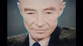 J. Robert Oppenheimer: "I am become Death, the destroyer of worlds." - A.I. Colorized