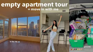 EMPTY APARTMENT TOUR + MOVE IN WITH ME (move in vlog 1📦)