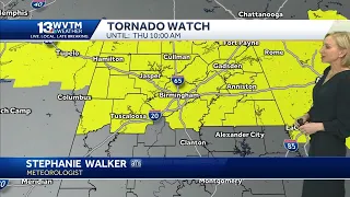 Northern Alabama under Tornado Watch as first round of severe storms hit