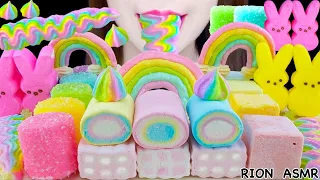 【ASMR】MARSHMALLOW&MERINGUE COOKIE PARTY🌈PASTEL RAINBOW DESSERTS MUKBANG 먹방 EATING SOUNDS NO TALKING