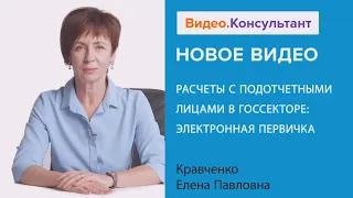 Расчеты с подотчетными лицами в ГОССЕКТОРЕ: электронная первичка. Новое видео в КонсультантПлюс