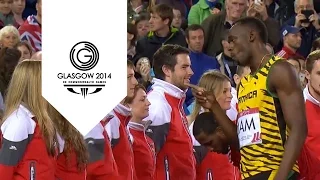 Usain Bolt fist bumps Glasgow volunteer | Unmissable Moments