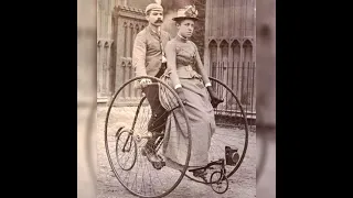 Young Victorian couple on a tricycle, 1880s.❤️❤️