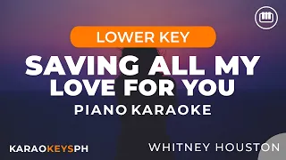 Saving All My Love For You - Whitney Houston (Lower Key - Piano Karaoke)