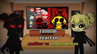 Fandom react to Auditor vs Lemon Demon