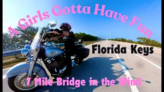 Florida Keys 7 Mile Bridge on a Motorcycle in High Winds