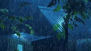 Fall Asleep Instantly with Heavy Rain & Thunderstorm Sounds in the Misty Forest at Night