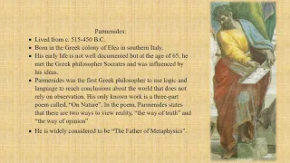 Philosophy | Parmenides