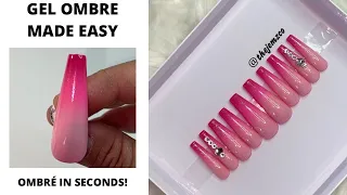 Ombré with gel polish | Airbrush Nails | Valentine’s Day Nails | Press On Nails