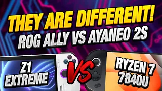 ROG Ally vs AyaNeo 2S - What's the difference between AMD Z1 Extreme vs Ryzen 7 7840U?