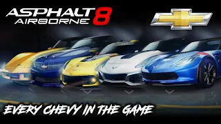 Asphalt 8: Full Chevrolet Showcase (Every Car in-game, 2022)