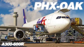 NEW INI Builds A300F! - Microsoft Flight Simulator - FedEx Cargo OPS - Phoenix ✈ Oakland - 4K