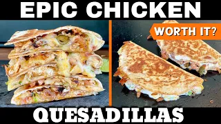 EPIC Chicken and Cheese Quesadillas on the Griddle - 2 Ways - Worth the extra effort?