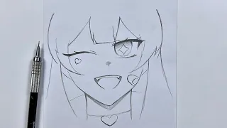 رسم انمي سهل | تعلم رسم بنت انمي سهلة خطوة بخطوة