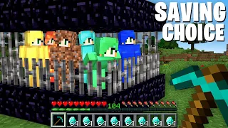 if SAVING RAINBOW GIRL or DIAMOND GIRL or EMERALD GIRL or LAVA GIRL was CHOICE in Minecraft !!!