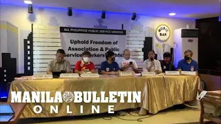 Government workers held a conference calling the Marcos administration to stop attacking unionists