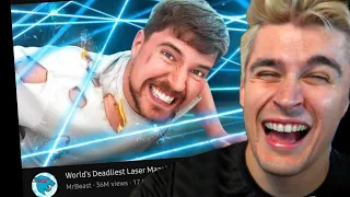 Ludwig Reacts to MrBeast: World's Deadliest Laser Maze!