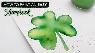 How To Paint A Super Easy Watercolour Shamrock!