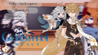 🍁Fatui harbingers react to traveler (Aether)🍁 PT-BR|ENG 1/2 // genshin impact // gacha club