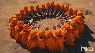 AI short horror film "Orange Cult in Desert" #desert #scifi #horrorstories