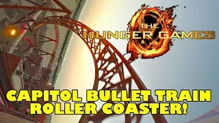 Hunger Games Roller Coaster! Multi Angle POV! Capitol Bullet Train Motiongate Theme Park Dubai