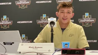 Matt Ramos (Purdue) after 125 NCAA semifinals win over Spencer Lee (Iowa)