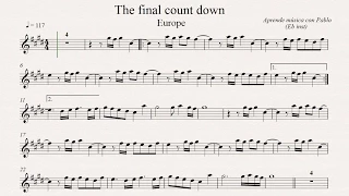 THE FINAL COUNTDOWN: Eb Inst (saxo alto, saxo barítono...) (partitura con playback)