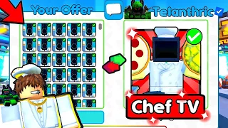 OMG👀! FINALLY GOT CHEF TV MAN WITH THIS RARE UNIT TRADE! From Noob To Chef in Toilet Tower Defense