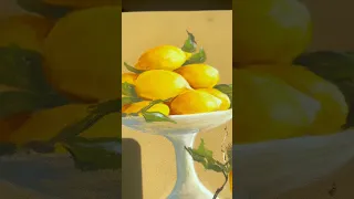 Ваза с лимонами пастелью