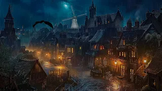 Relaxing with Rainstorm and Thunder Sound At Medieval Town Ambience ⚡ ASMR for Sleep, Rest, Study