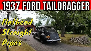 1937 Ford Taildragger:  Flathead Ford Straight Pipe Drive-By