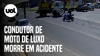 Condutor de moto de luxo morre ao bater em caminhão em Blumenau