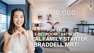 [SOLD] Gem Residences | 3-bedder Perfect Family Starter! 6-Min to Braddell MRT! ($1.7m)