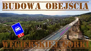 Budowa obejścia Węgierskiej Górki (S1 Przybędza-Milówka) MARZEC 2024 [DRON][4K]