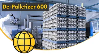 Egg Depalletizer - Depalletizing of egg trays - Egg automation for egg graders and egg processors