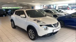 présentation, essai statique NISSAN JUKE 1,2 DIGT 115 ch TEKNA BLANC LUNAIRE NACRÉ PHASE 2 CUIR