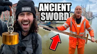 Enormous SWORD FOUND In The River With A MAGNET (400 Years Old)