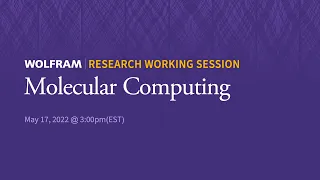 Research Working Session: Tuesday, May 17, 2022 [Molecular Computing]