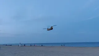 Chinook flying low over the Beach in Ocean City, MD