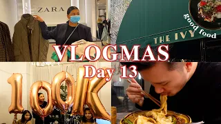 VLOGMAS 2021 Day 13 | come shopping with me at ZARA & MANGO, brunch at The Ivy & celebrating 100K