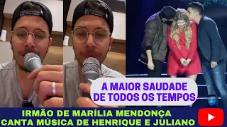 JOÃO GUSTAVO,IRMÃO DE MARÍLIA MENDONÇA, CANTA A MAIOR SAUDADE | #STORIES #SHORTS