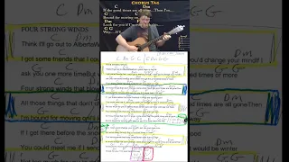 Four Strong Winds (Neil Young) Fingerstyle Guitar Cover Lesson with Chords/Lyrics - #shorts