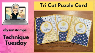 Tri Stack & Shuffle Puzzle Card Stamping Tutorial Technique Tuesday