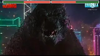 Godzilla Vs Kong Hong Kong Battle Godzilla Vs Kong 2021 With Healthbars [REMAKE]