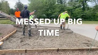 What do you do when you run short on concrete on a 50 yard pour?