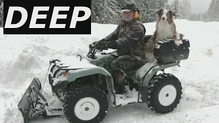 ATV Plows Deep Snow