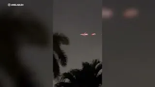 Boeing cargo plane caught on video sparking across sky