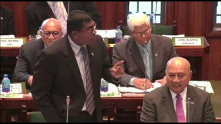 Fijian Minister for Minister for Education, Hon. Mahendra Reddy responds to question