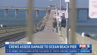 Crews Continue to Assess Damage to Ocean Beach Pier